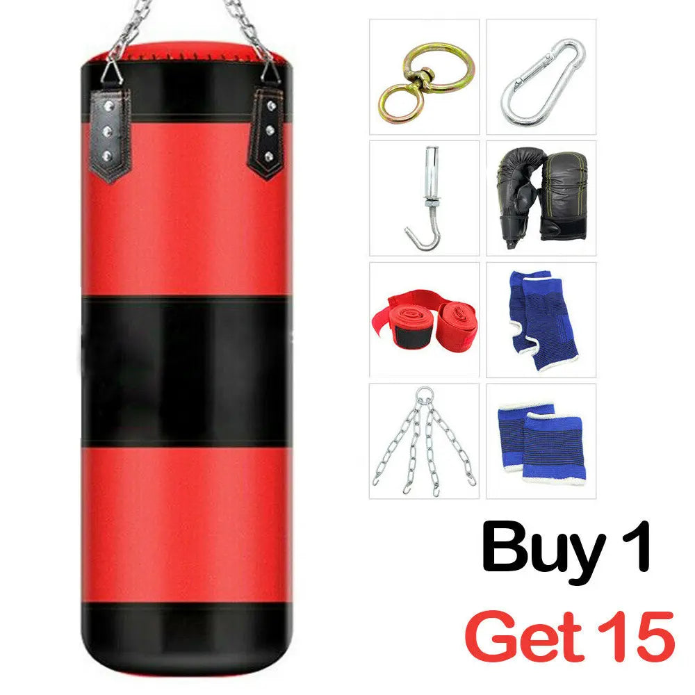 Adults Kids Punching Bag Oxford Heavy Boxing Bag Set with Boxing Gloves ,Chains Suitable for MMA Karate Kickboxing Boxing Workout GYM Thai Bag - Unfilled