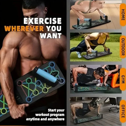 Foldable Push up Board, 5 Counts/Set Multifunctional Fitness Equipment, Home Gym Workout Equipment for Muscle Training, Suitable for Home and Gym Use,At Home Gym Equipment