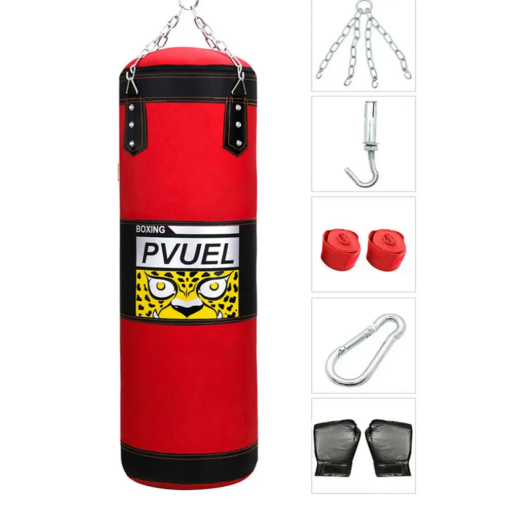 Adults Kids Punching Bag Oxford Heavy Boxing Bag Set with Boxing Gloves ,Chains Suitable for MMA Karate Kickboxing Boxing Workout GYM Thai Bag - Unfilled