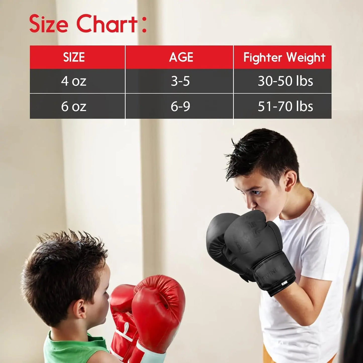 FIVING Boxing Gloves for Boys and Girls,Youth Boxing Gloves for 3-15, Sparring Boxing Gloves for Punching Bag, Kickboxing, Muay Thai, MMA