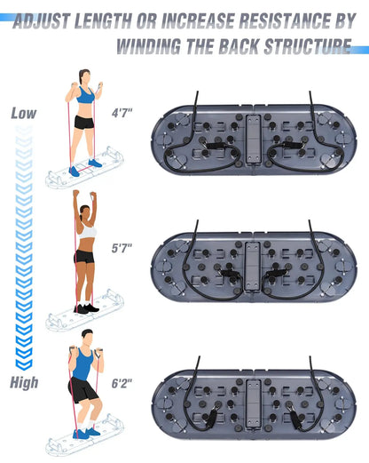 Home Workout Equipment 27-In-1 Portable Gym Set with Push-Up Board Resistance Bands Ab Roller Wheel Pilates Bar for Effective Fitness Goals