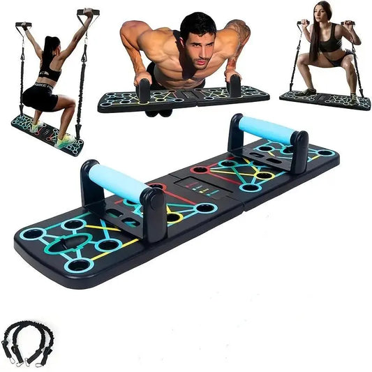 Foldable Push up Board, 5 Counts/Set Multifunctional Fitness Equipment, Home Gym Workout Equipment for Muscle Training, Suitable for Home and Gym Use,At Home Gym Equipment