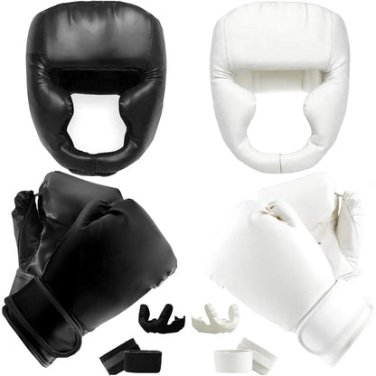 14 Pcs Boxing Set Boxing Equipment Set for Beginners Including 2 Pair of 6 Oz Boxing Gloves Headgear Helmet Hand Wraps Mouth Guards Gifts for Kids Beginners Training Equipment